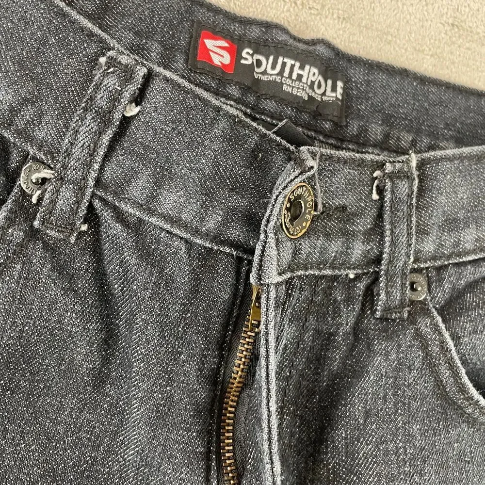 Southpole‎ Jeans Men 32 (Meas. 30x30) Black Straight Fit Zip Fly Skate